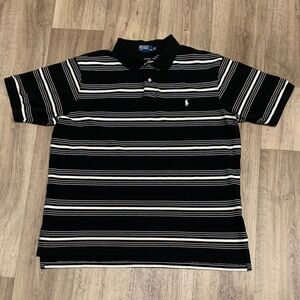 Polo by Ralph Lauren Black and White Striped Polo Shirt